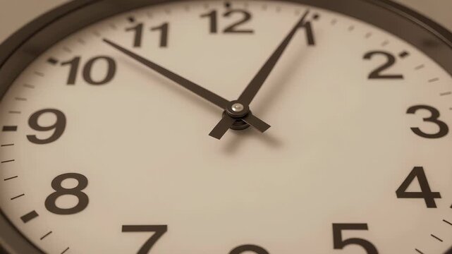 Clock Showing Time Passage with Minute Hand Moving Forward