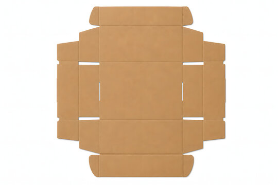 Mailer Carton Packaging Template Flat Packed Cardboard Box Dieline Isolated