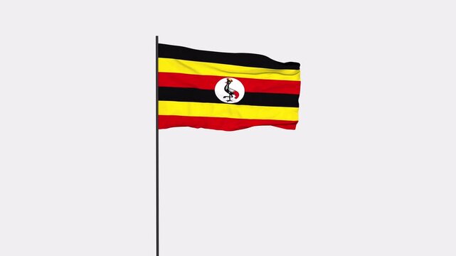 Uganda Flag Animation 4K Transparent Background with Alpha Channel