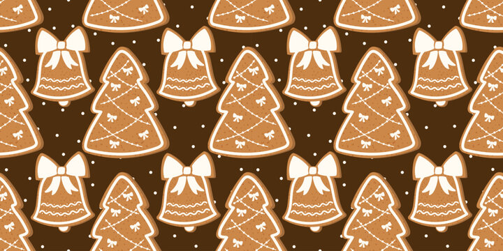 Snowman and christmas tree bg cover with snowflake texture. New year pink christmas background vector hohoho new winter. Christmas stripe house seamless cake holiday icing repeat food bread.