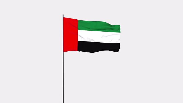 United Arab Emirates Flag Animation 4K Transparent Background with Alpha Channel