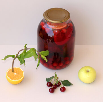 summer composition with fresh fruits
