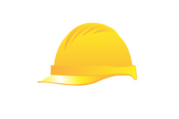 Fototapeta premium Yellow Construction Safety Helmet Vector Illustration Isolated on White Background