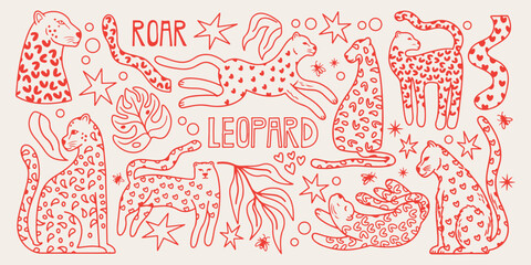 leopard roar jungle wild, fierce leopard animal sketch, wild cat jungle doodle, exotic leopard animal art, roaring wild cat graphic, jungle adventure animal theme, hand drawn leopard motif, untamed wi © Geetaroy