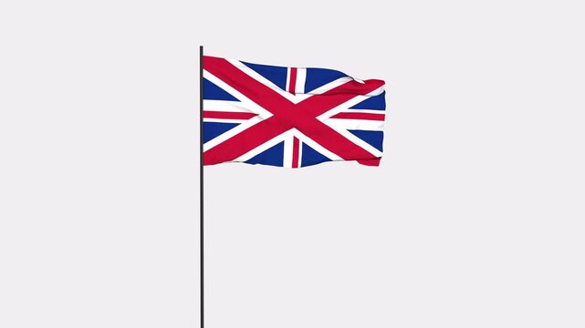 United kingdom Flag Animation 4K Transparent Background with Alpha Channel