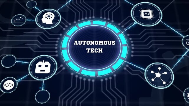 Futuristic self-driving logic interface focusing on autonomous tech networks with glowing machine learning vectors and smart cybernetic diagrams.
