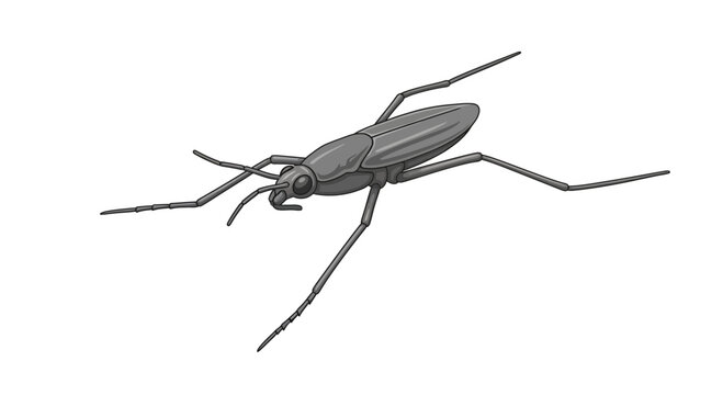 Detailed Illustration of a Water Strider Insect
