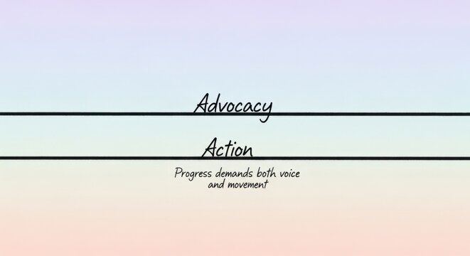 Advocacy and Action Text on Serene Pastel Gradient