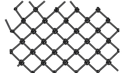 Nautical rope net with knots in a grid pattern © Windul
