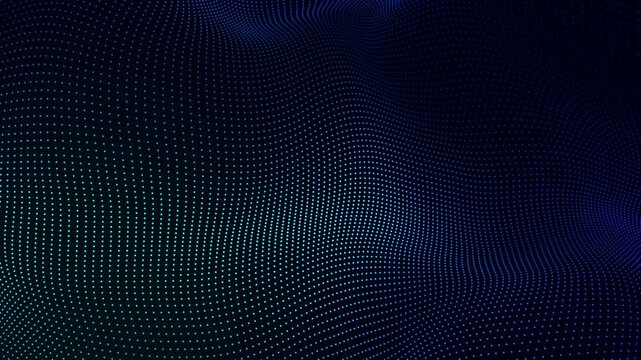 abstract blue background with wave grid lines flow animation, futuristic ai technology and science stream  social media motion background