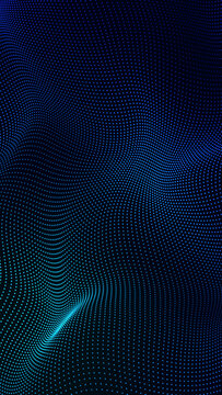 abstract blue background with wave grid lines flow , futuristic ai technology and science stream vertical social media background