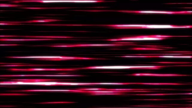 White anime speed lines comic motion on black background. horizontal anime speed lines. fast speed neon glowing flashing lines streaks, dynamic high speed lines. flash action visualization. 4k video
