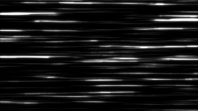 Anime comic speed lines motion background. fast horizontal and diagonal speed lines loop white on black screen, anime horizontal speed lines seamless recurring speed line background. 4k