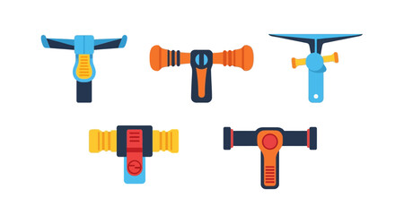 Naklejka premium Set of Colorful Scooter Handlebars and Grips Icons