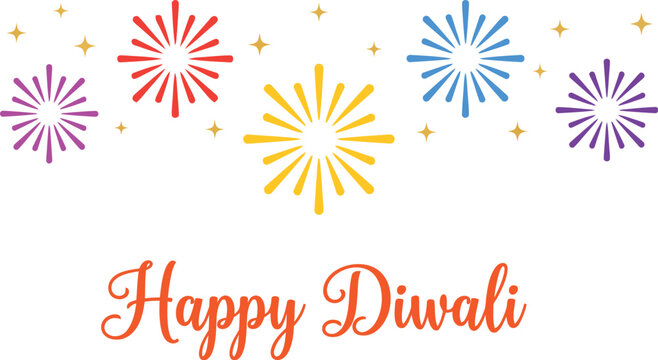 Happy Diwali Festive Greeting Card with Colorful Fireworks