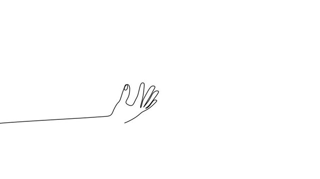 Hand Holding Light Bulb One Line Art Animation For Creativity And Bright Ideas Concept