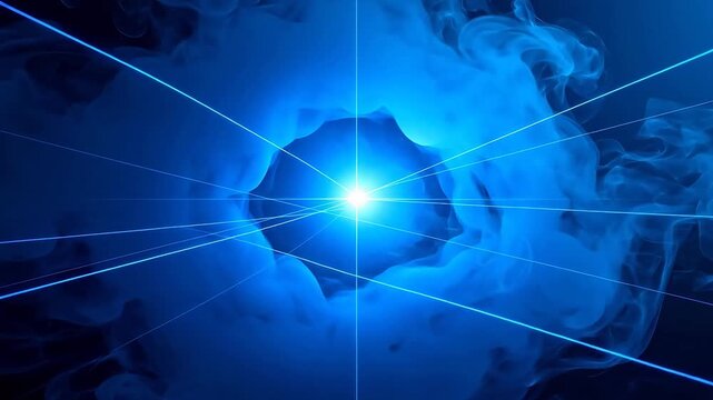 Blue smoke and light beams
