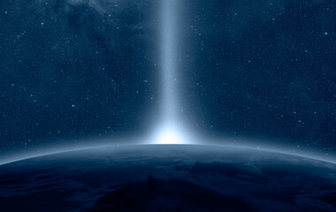 Attack of the asteroid (meteor) on the Earth "Elements of this image furnished by NASA  © muratart