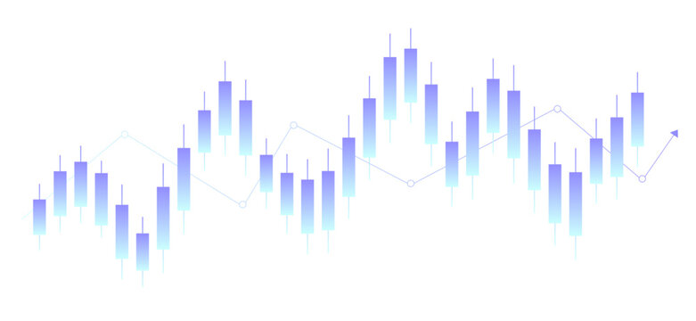 Blue Candlestick Chart for Stock Market and Forex Trading