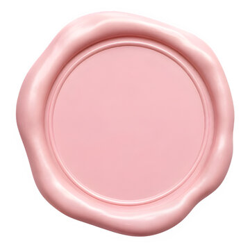 Pink Blank Wax Seal Stamp isolated on Transparent Background 