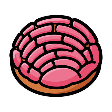 Pink Concha Sweet Bread Pastry Delicious Treat.