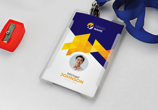 Modern ID Card With Lanyard Corporate Identity Card Design
