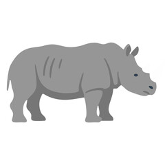 Fototapeta premium Grey african rhinoceros hornless silhouette illustration for wildlife park poster and shirt design