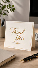 Fototapeta premium Professional Thank You Card on Desk