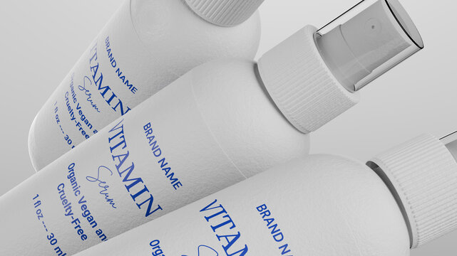Premium cosmetic spray bottle mockup