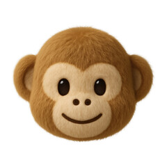 Fototapeta premium PNG Cute fluffy monkey face illustration.