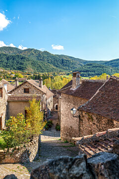 Beautiful village Hecho in the pyrenees mountains Huesca Spain Europe