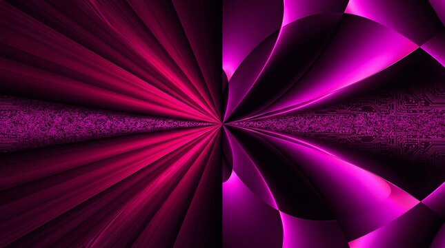 Abstract Purple Fractal Background with Glowing Floral Light Waves Geometric Pattern Vibrant Violet Pink Blue Digital Art Texture Illustration Wallpaper