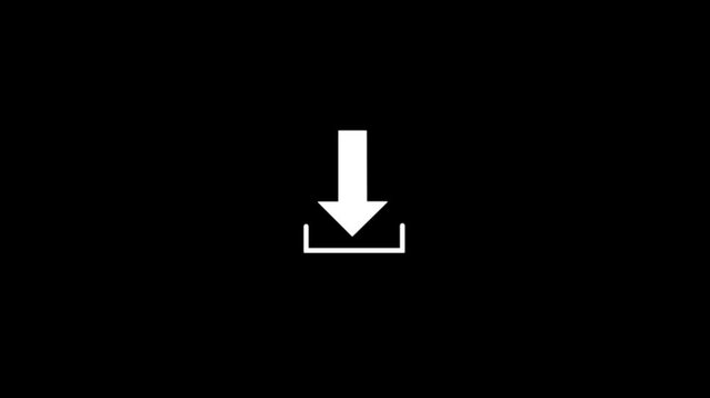 animation of download icon arrow flat, forward, motion, download, direction, 4k video.