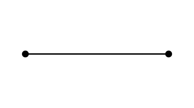 A simple line with two endpoints connected isolated on transparent background