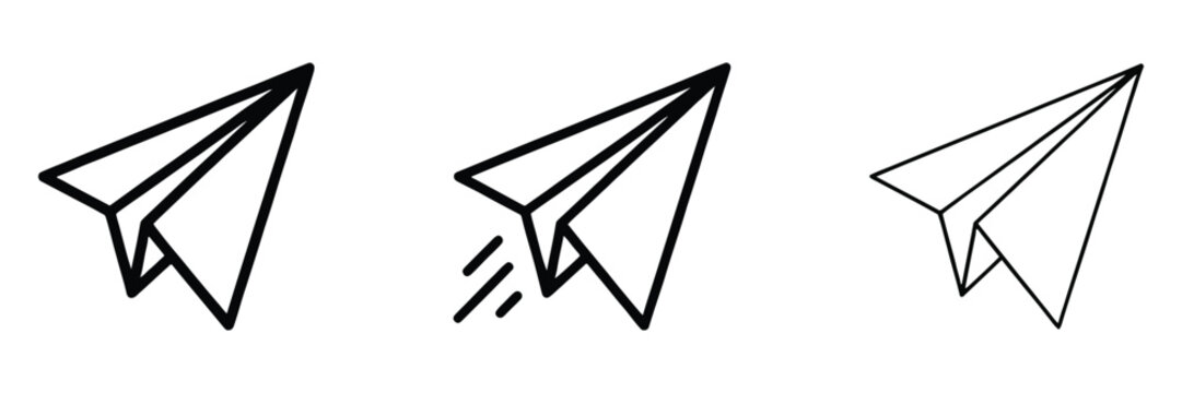 Send message flat vector icons, communication, chat, mail and paper plane symbols for mobile applications, websites and user interface design