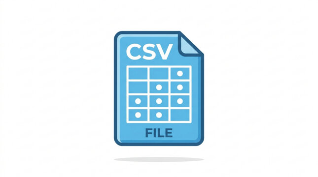 Csv file icon blue document symbol with grid