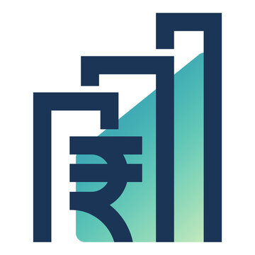 Rupee Symbol Bar Chart Growth Icon Transparent PNG