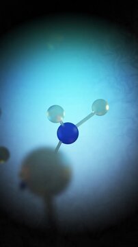 Ammonia Molecules Floating in Cinematic Blue World - Vertical