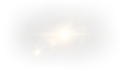 Realistic sun rays with warm glow and lens flare PNG © Серёга Гончаренко