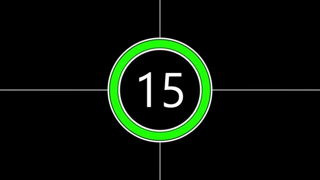 Animation of 20s simple countdown watch icon. Circle countdown timer from 20 to 0 seconds. 4k. 