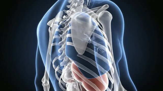 Detailed 3D Reconstruction of Lungs and Heart Inside the Rib Cage with Abdominal Organs for Medical and Educational Purposes