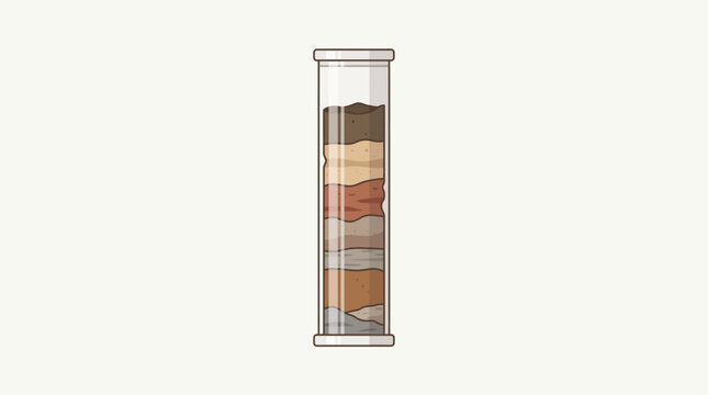 Geological soil core sample tube showing natural earth sediment layers