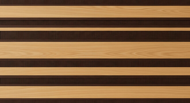 Light wood grain and dark ribbed horizontal stripes pattern