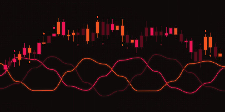 Crypto Candlestick Chart Vector in Inferno Energy Color Palette Theme