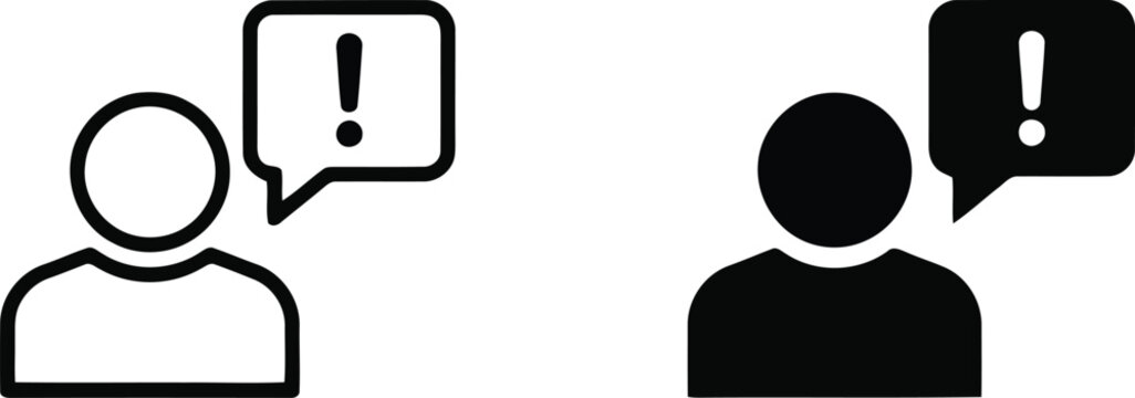 Alert exclamation bubble user feedback vector illustration, Alert exclamation bubble user feedback icon