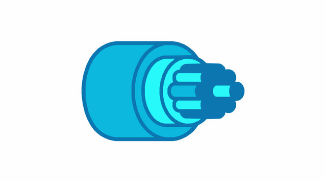 Optical Fiber Cable Vector Icon for High Speed Internet Connection