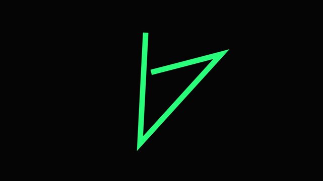 Glowing Green Neon Five Point Star Outline on Black Background