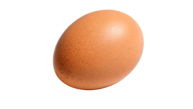 Single fresh organic brown chicken egg isolated on a transparent background