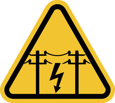 Electrical Hazard Power Line Warning Sign