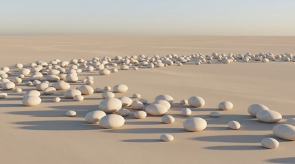 Obraz premium Flock of Seagulls Resting on Sandy Beach with Gentle Waves in Soft Light